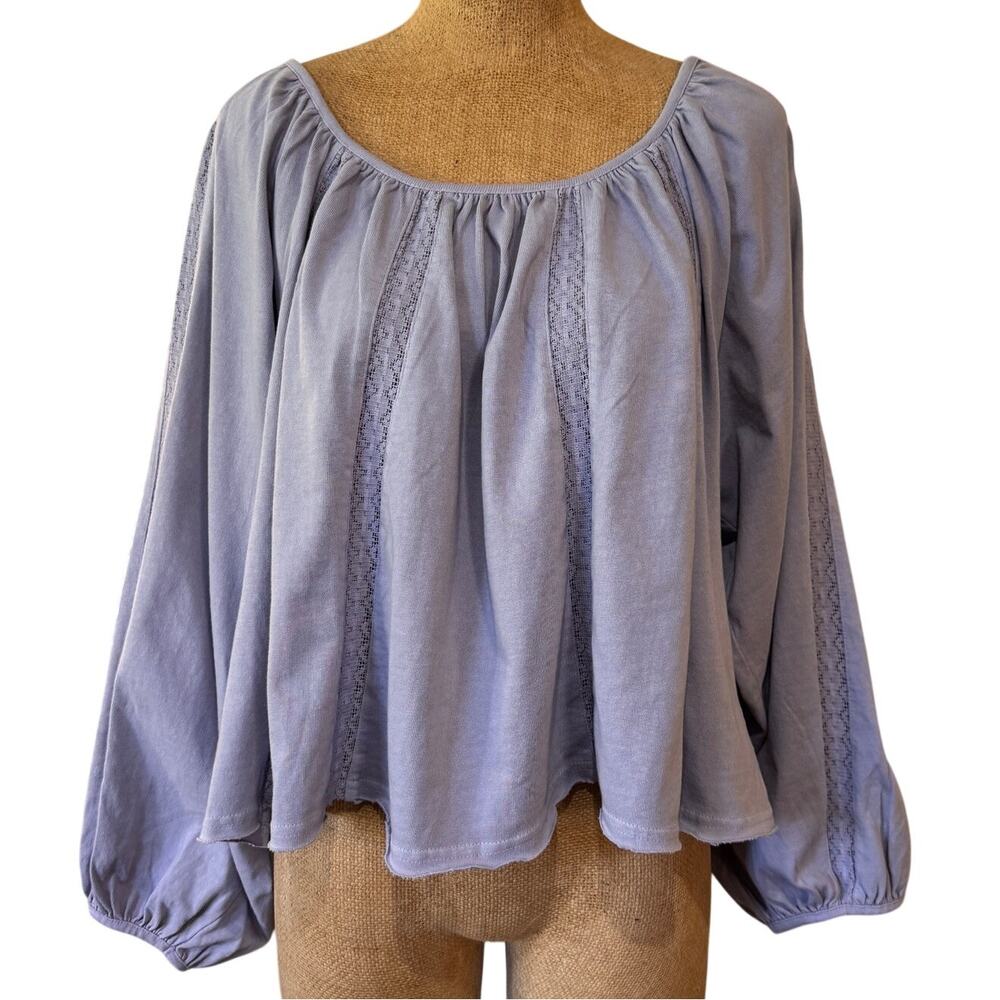 Free People Marla Long Balloon Sleeve Flowy Boho Size Medium Festival Relaxed - Picture 4 of 12